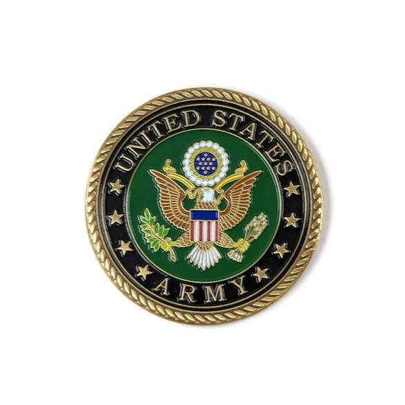 US Army Brass-Brushed Challenge Coin, 39 mm