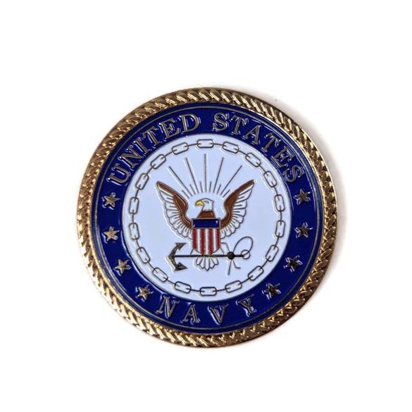 USN Gold-Brushed Challenge Coin, 39 mm