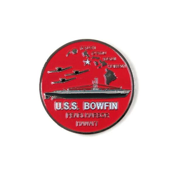 USS Bowfin Submarine Challenge Coin, 39 mm