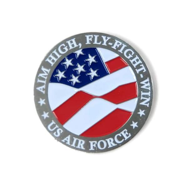 USAF Silver-Brushed Challenge Coin, 39 mm