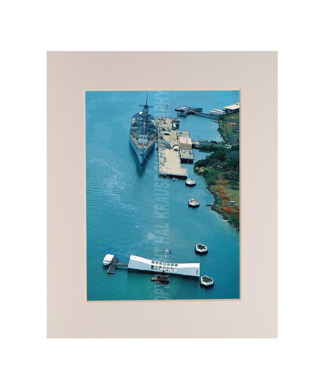USS Arizona Memorial and USS Missouri 5x7 Matted Photo
