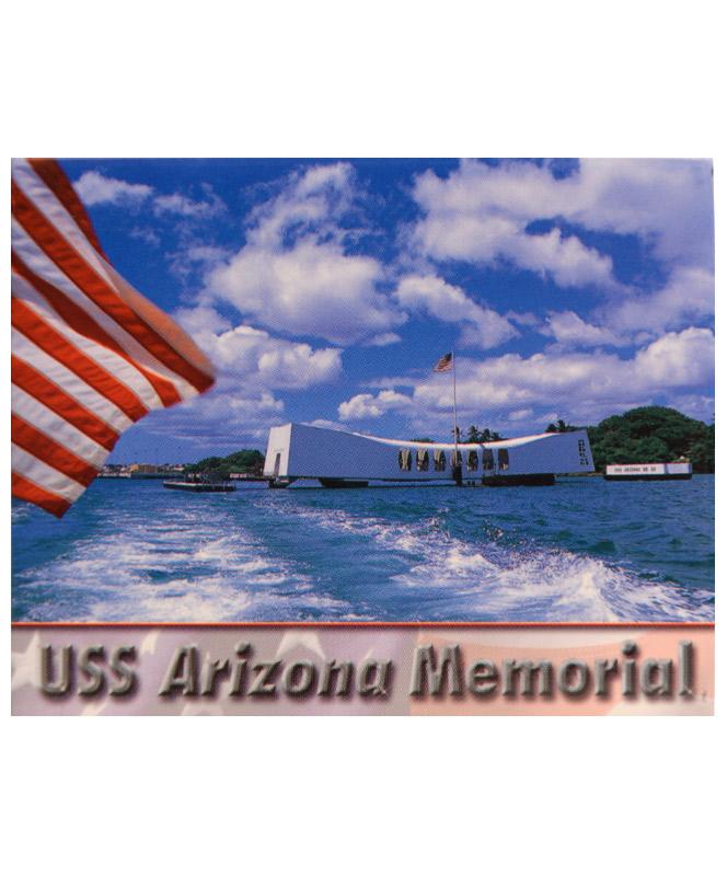 USS Arizona Memorial with Flag Magnet