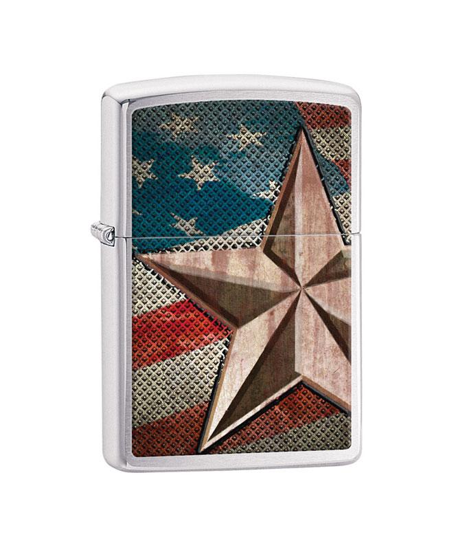 Flag And Star Zippo Lighter