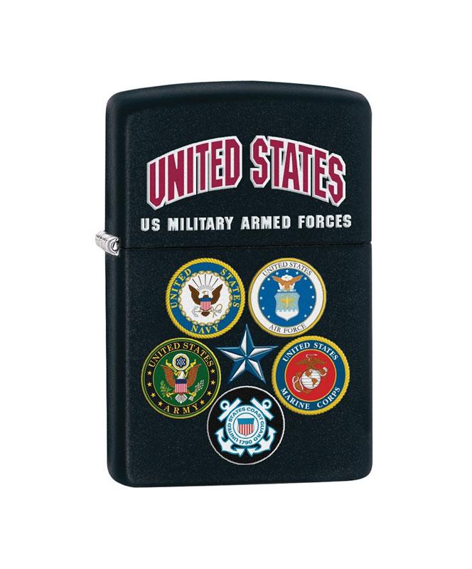 U.S. Armed Forces Black Zippo Lighter