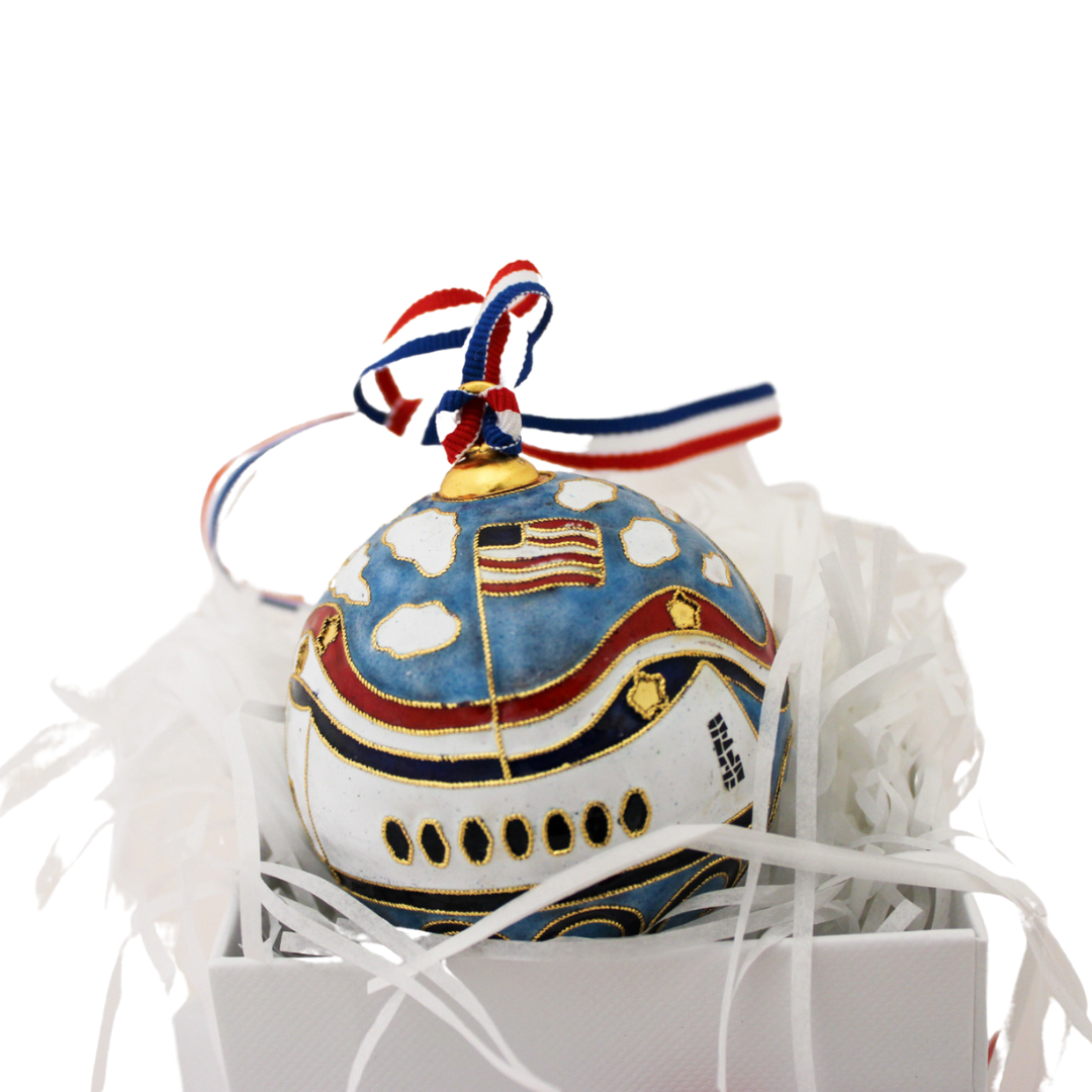 USS Arizona Memorial Handcrafted Metal Ornament, Gold