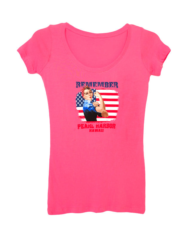 Woman's Rosie the Riveter T-shirt, Pink