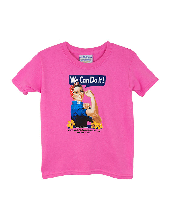 Girl's Rosie the Riveter T-shirt, Pink