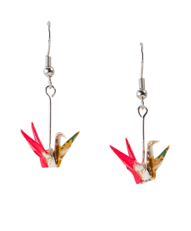 Origami Paper Crane Earrings