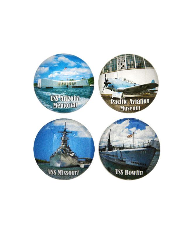 Pearl Harbor Hawaii Magnet Set