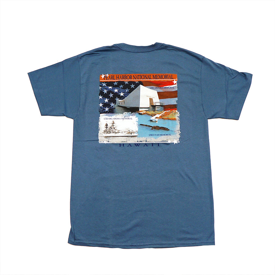 Men&#39;s USS Arizona, Utah and Oklahoma Collage Shirt, Blue