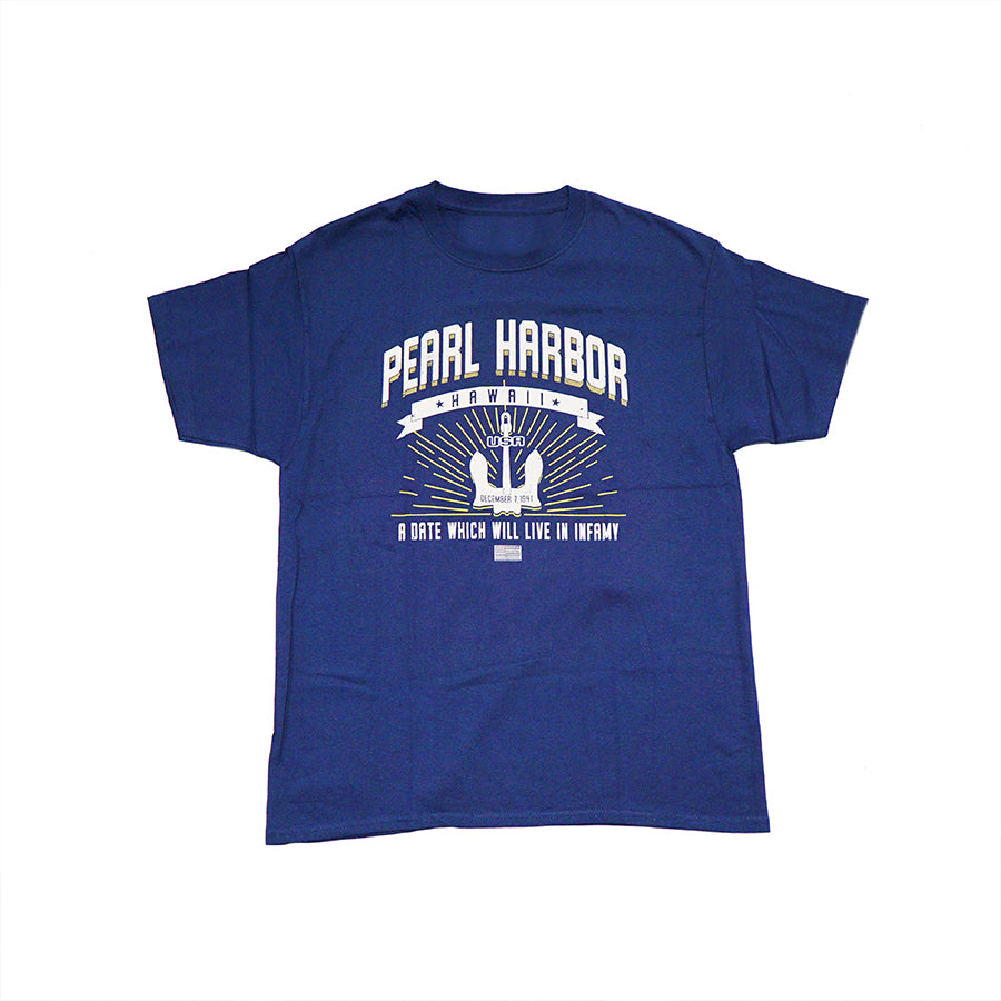 Men's Retro Pearl Harbor Anchor Shirt, Navy Blue