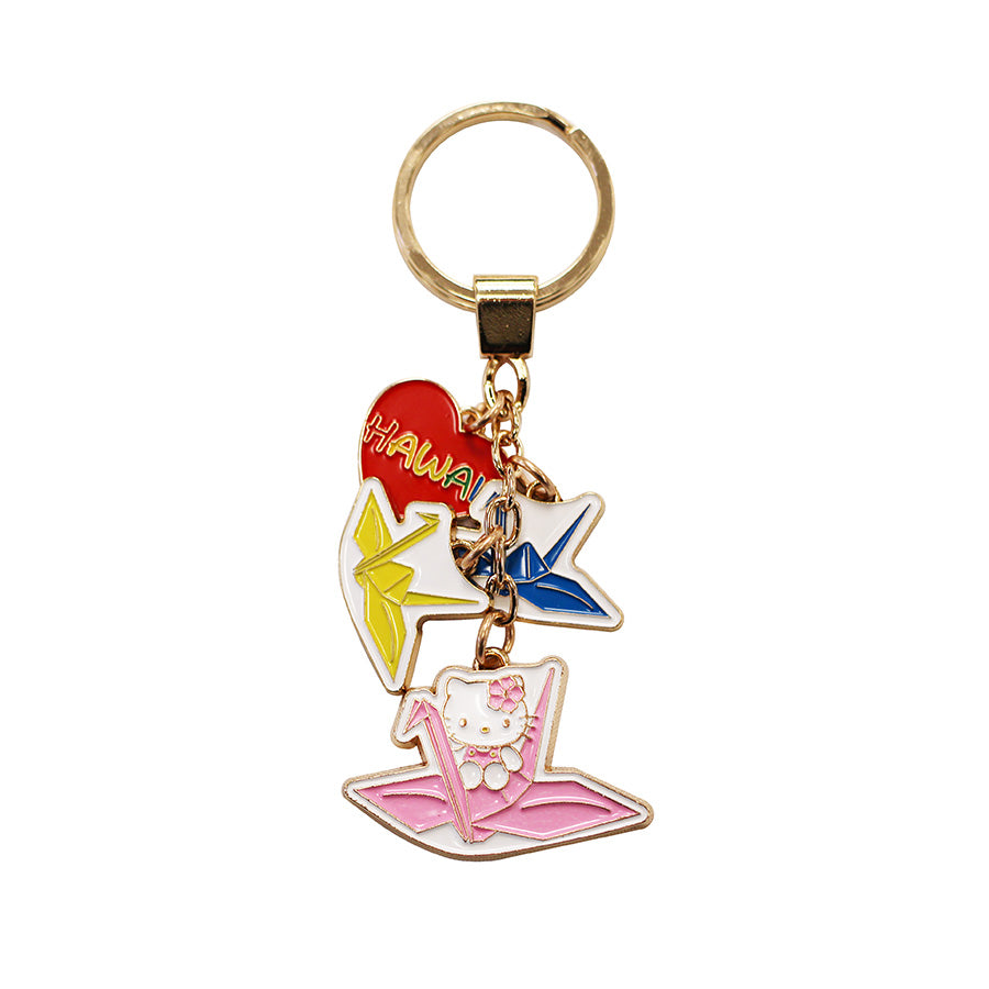 Hello Kitty Tsuru Charm Keychain, Pink