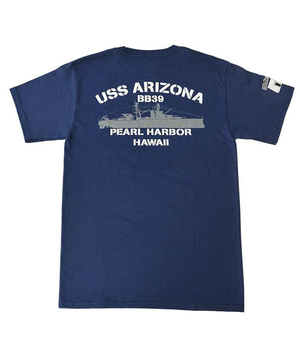 Men\'s USS Arizona BB39 T-shirt, Navy Blue