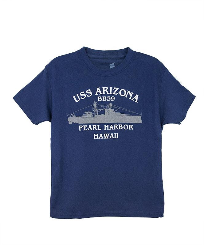 Kid's USS Arizona BB39 T-Shirt, Navy Blue