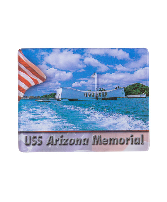 USS Arizona Memorial with American Flag 3D Magnet