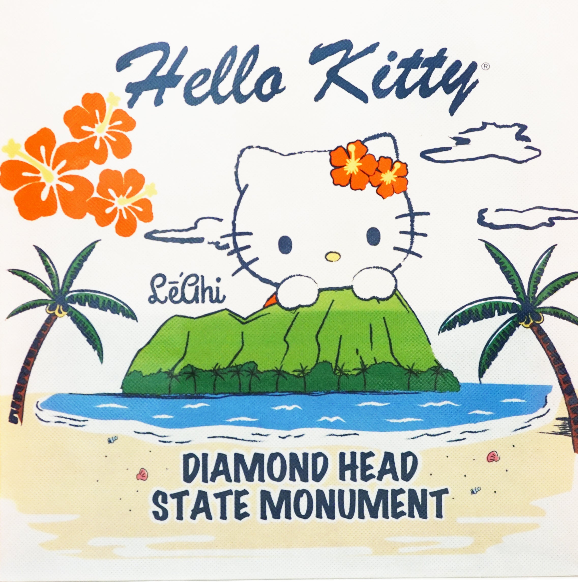 hawaiian hello kitty backpack Hello Kitty Hibiscus Diamond Head Recycle Tote Bag