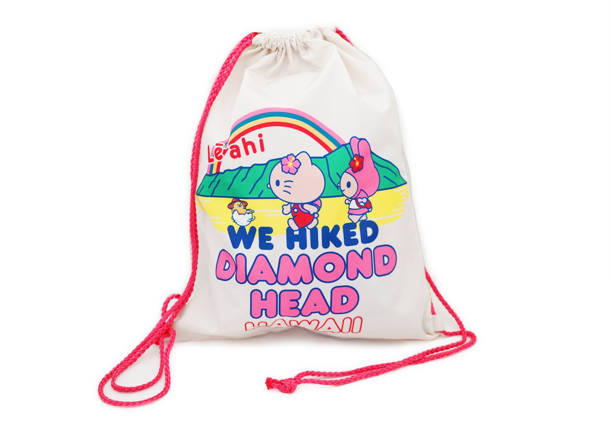 Hello Kitty We Hiked Diamond Head Drawstring Foldable Bag