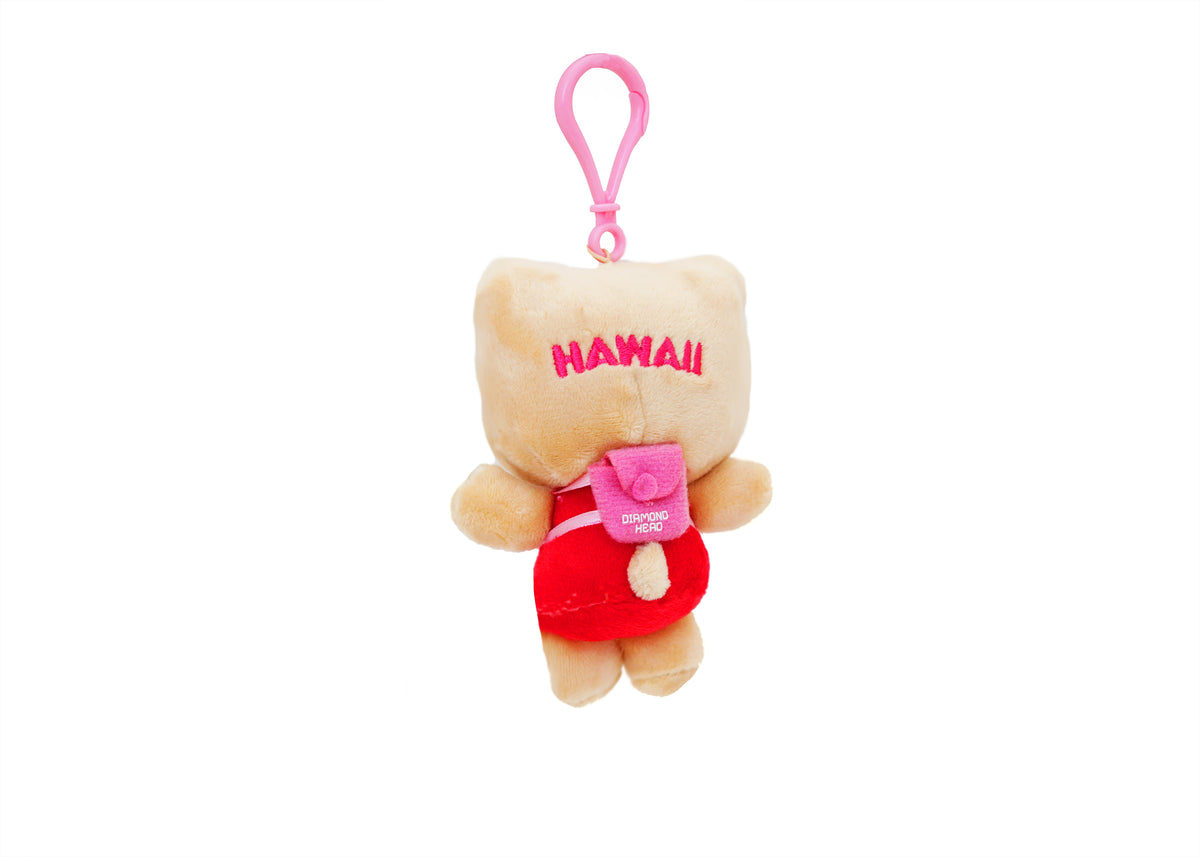 Suntan Hello Kitty Hiking Diamond Head Plush Keychain