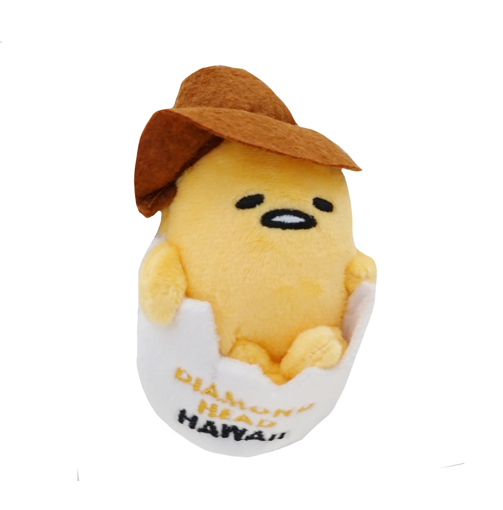 Gudetama Diamond Head DLNR Hat Plush Keychain
