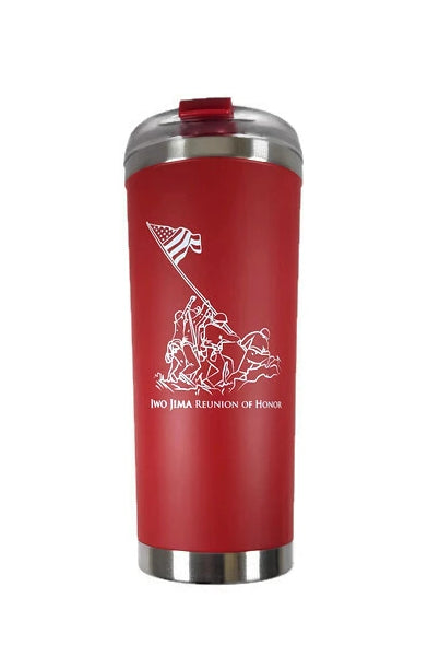 24 oz Iwo Jima Tumbler With White Straw