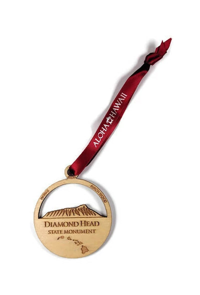 Diamond Head State Park Christmas Ornament, Birch Wood