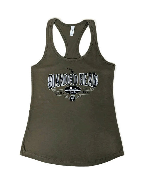 Women&#39;s Diamond Head Racerback Tank Top, Military Green