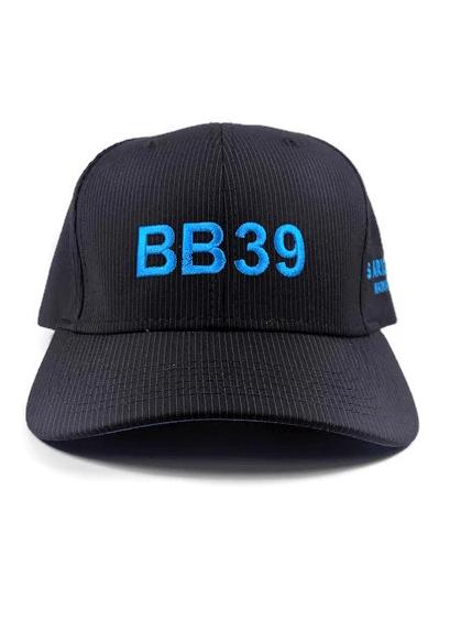 Pin Stripe Blue 3D BB39 Hat, Black
