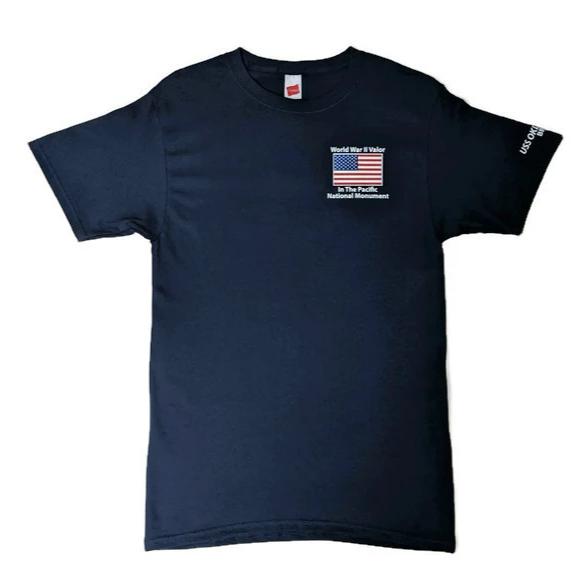 USS Oklahoma BB37 Silhouette Shirt, Dark Blue