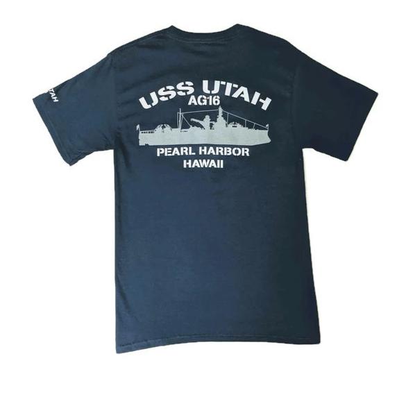 USS Utah AG16 Silhouette Shirt, Dark Blue