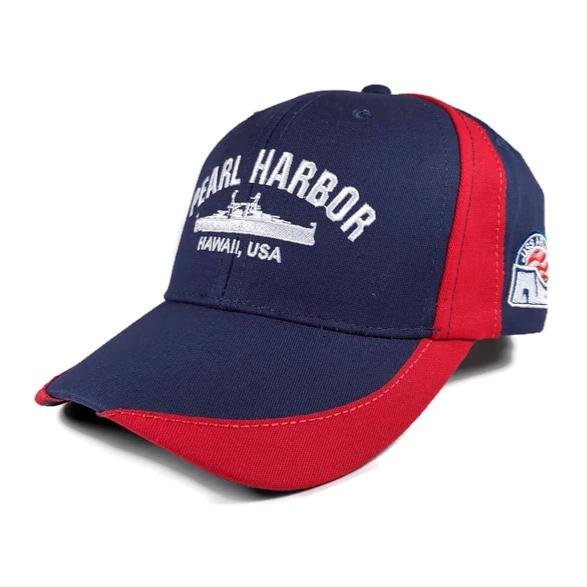 USS Arizona Battleship Red And Blue Cap