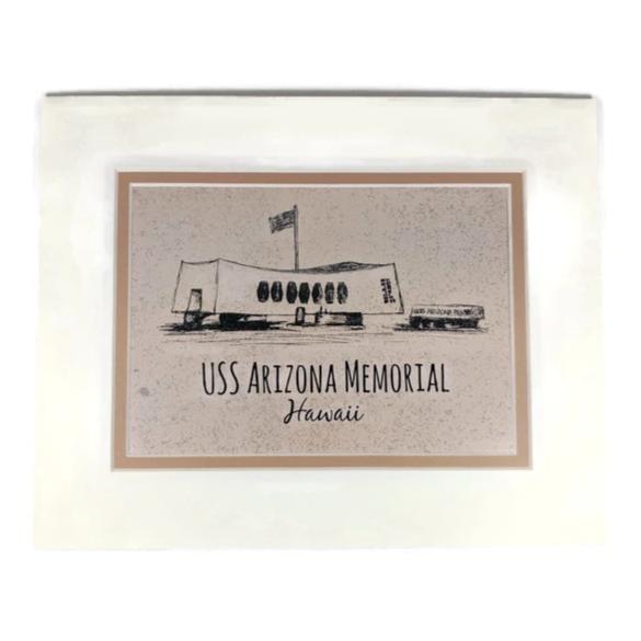 USS Arizona Memorial Artistic Beige Print, 5x7