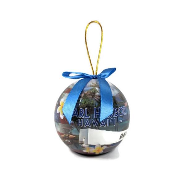 Pearl Harbor Hawaii Plumeria Christmas Ornament