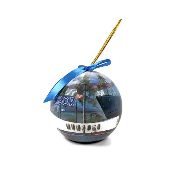 Pearl Harbor Hawaii Plumeria Christmas Ornament