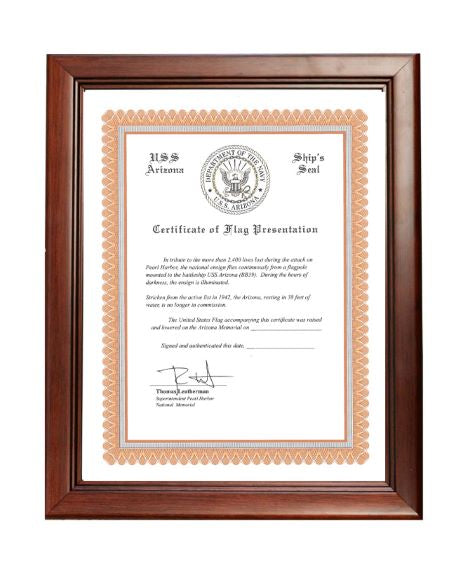 Cherry Flag Certificate Frame