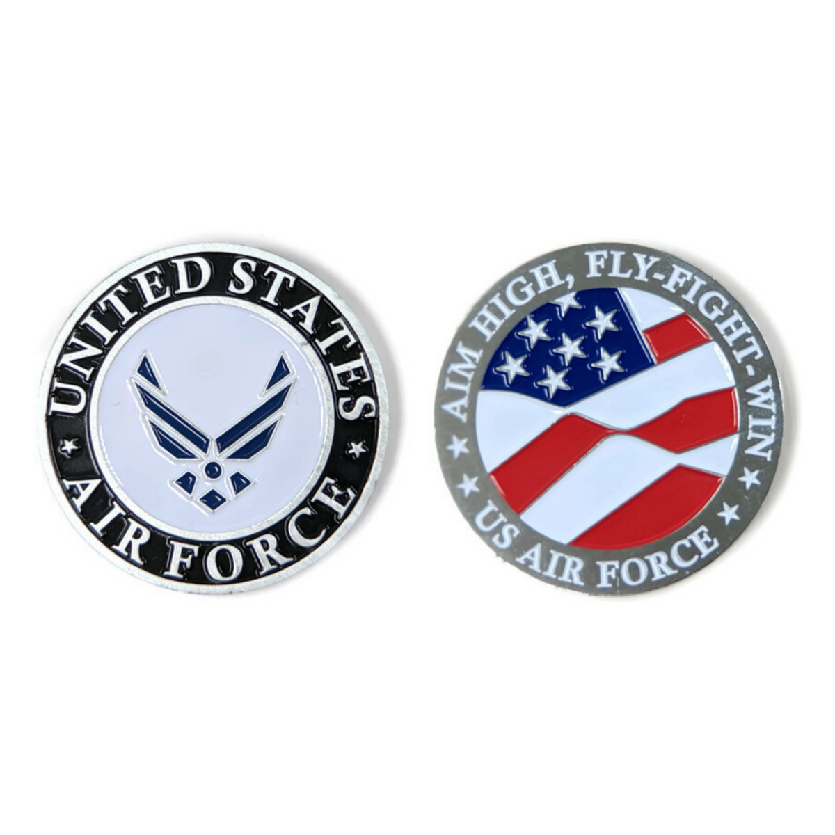 USAF Silver-Brushed Challenge Coin, 39 mm